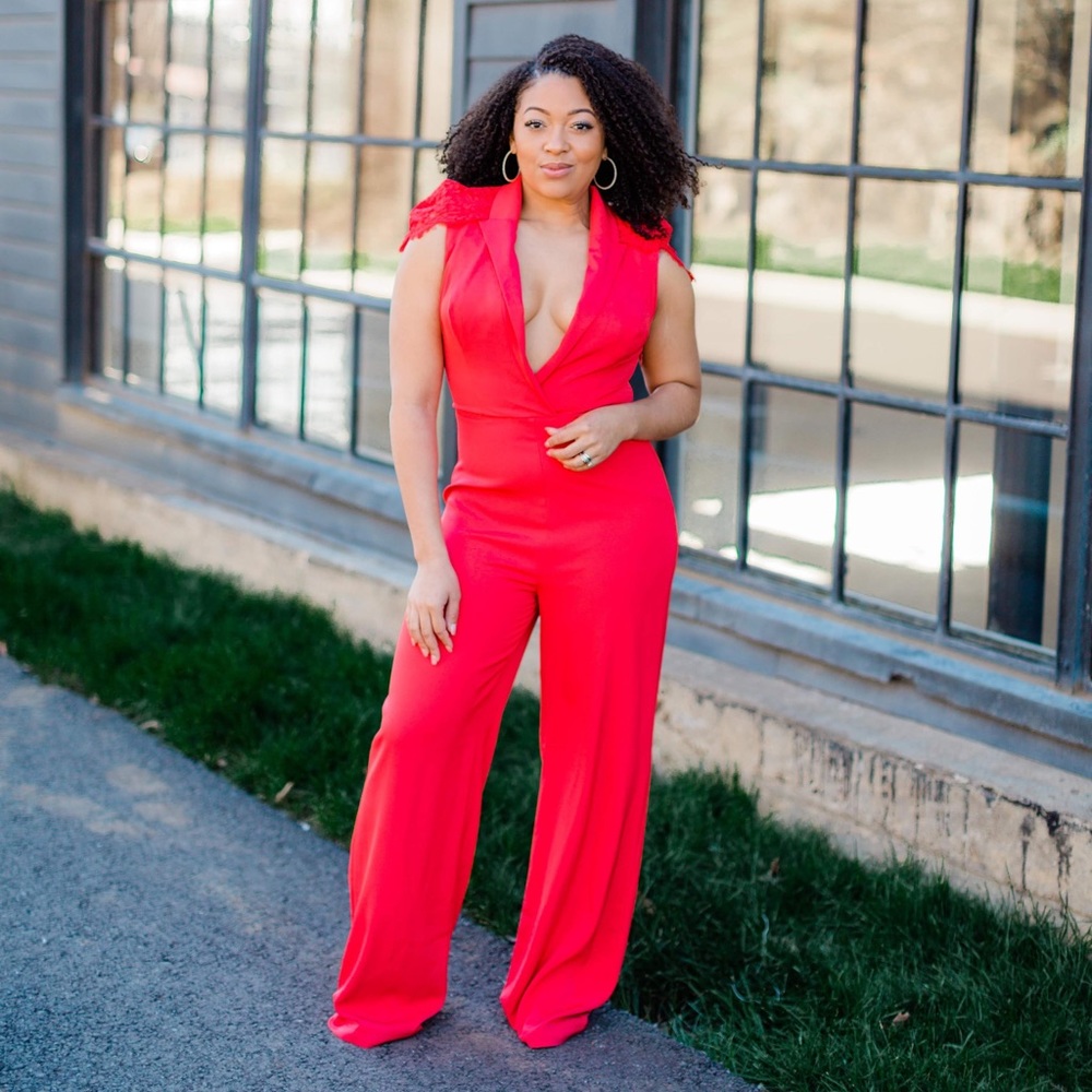 Bebe Red Jumpsuit